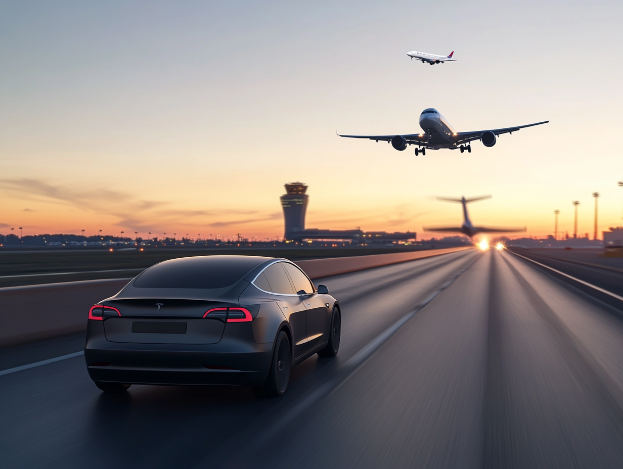 Tesla Model 3 Quicksilver sur l'autoroute